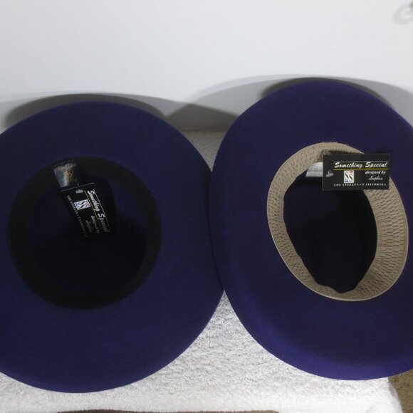 NEW Something Special Hats Lot of 2 Purple Wool Wide Brim Bowler & Bolero Size 7 main image 10
